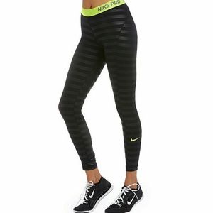 New Nike Pro Black striped Leggings